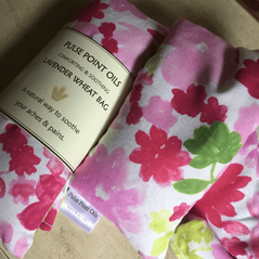 Pink peony wheat bag, heat pack with lavender