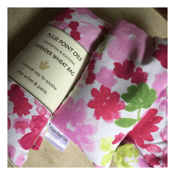Pink peony wheat bag, heat pack with lavender