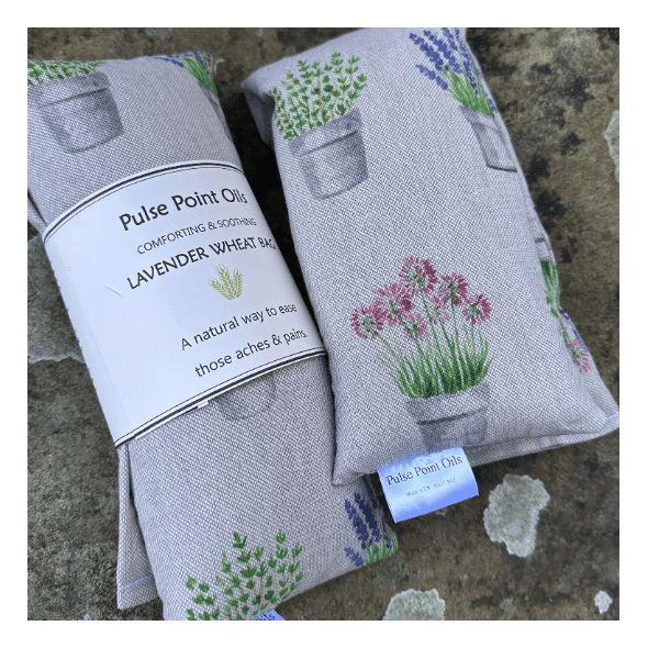 wheat bags with lavender in a pretty floral print